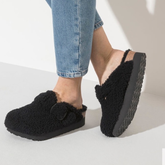 Birkenstock Shoes - Birkenstock Papillo Sherling Big Buckle Platforms